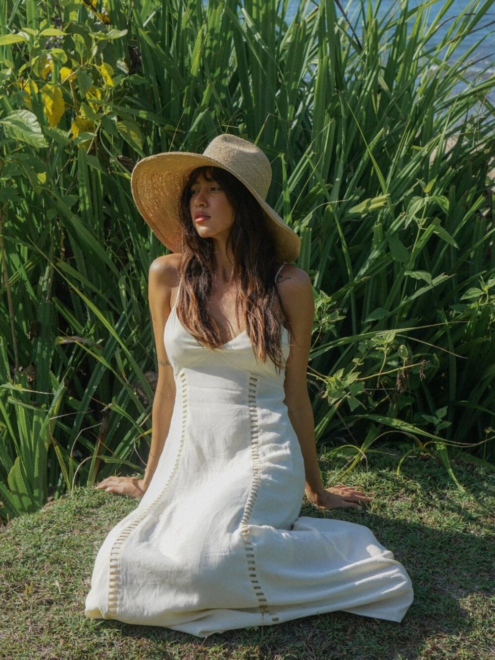 New Wyeth Lina Raffia Packable Adjustable Wide Brim Natural Sun Hat One Size NWT - Picture 7 of 14